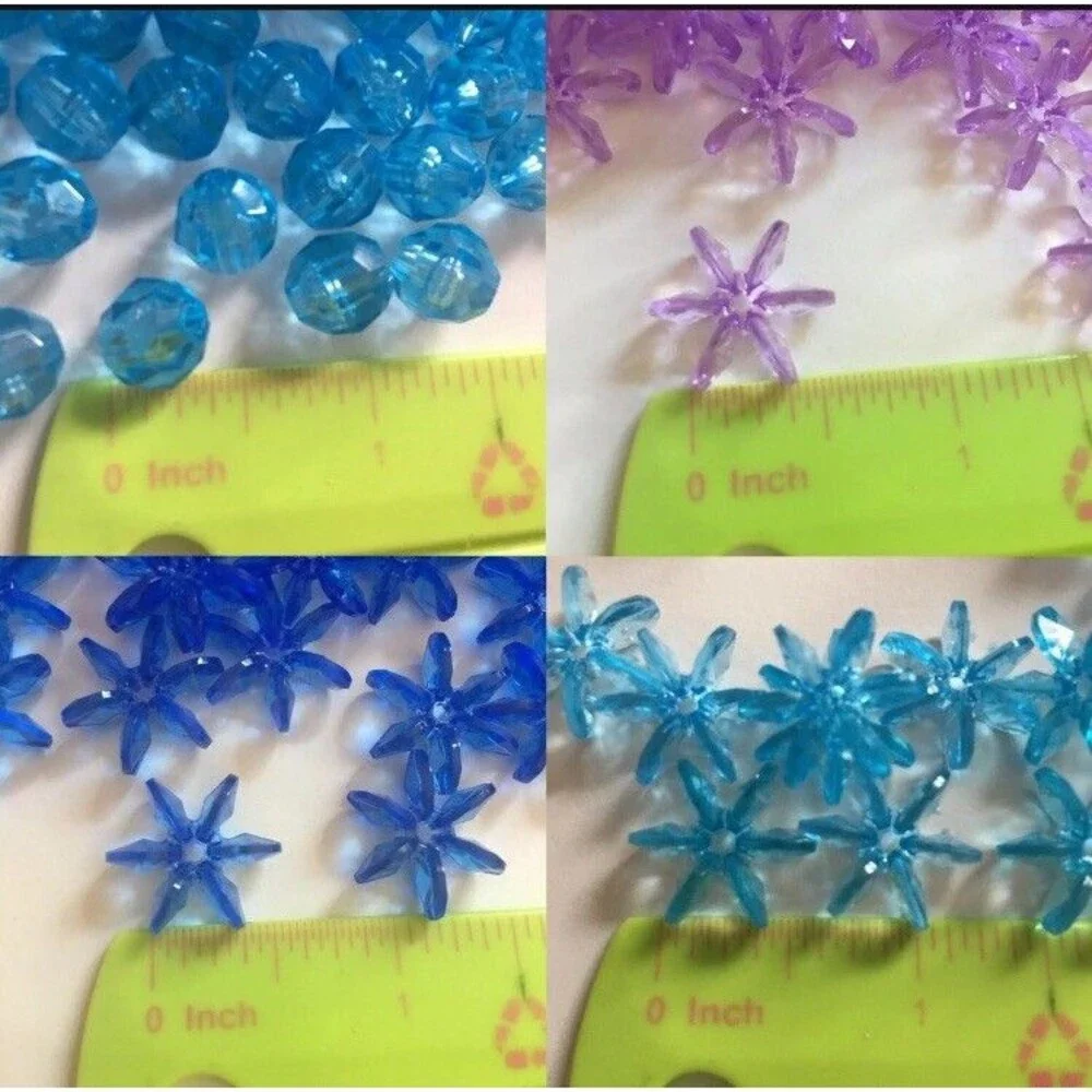 Huge Lot Tri Star Faceted Plastic Beads Crafts Jewelry Bracelets Ornament